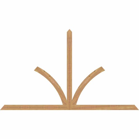 Ekena Millwork Richland Timber Gable Bracket, Western Red Cedar, 96"W x 56"H x 1 1/2"D x 3 1/2"F, 14/12 Pitch GBW096X56X0204RIC00SWR